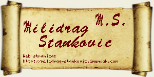 Milidrag Stanković vizit kartica